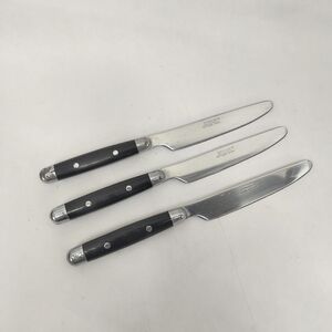 CAMBRIDGE | Stainless Steel Dinner Steak Knives Black Plastic Handle Set Of 3